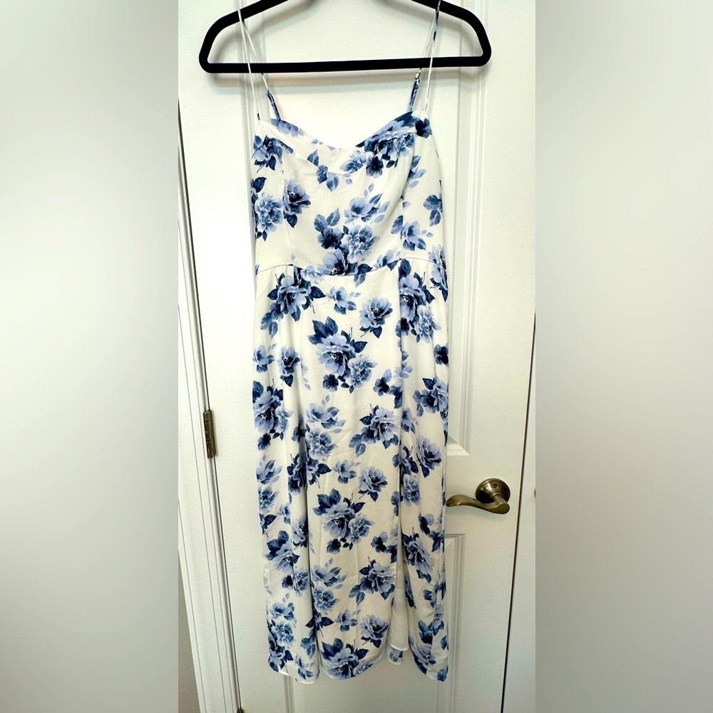 Abercrombie & Fitch Midi Dress with Blue Floral Print